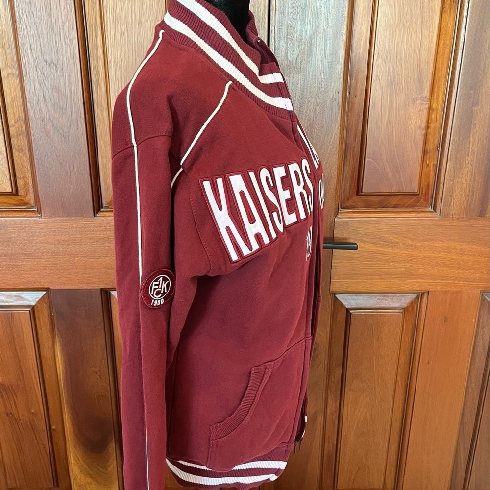 1. FC Kaiserslautern Football Jacket Soccer Track Top Adult Rare Size M Maroon - Picture 3 of 12